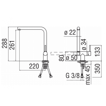 Nobili mischer Spüle Küche mit Einbau-Auslauf AQ93513CR