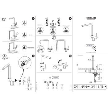 Nobili mischer Spüle Küche mit Einbau-Auslauf AQ93513CR