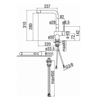 Nobili miscelatore lavello cucina sottofinestra Live LV00113/70CR