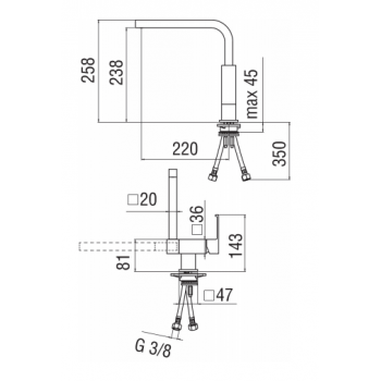 Nobili miscelatore lavello cucina sottofinestra Mia MI102114CR