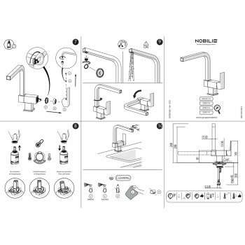 Nobili mischer Spüle Küche unter fenester Flag LV00113/70CR