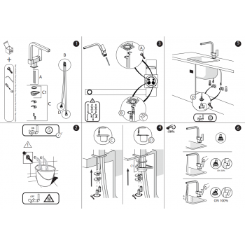 Nobili mischer Spüle Küche unter fenester Flag LV00113/70CR