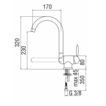 Nobili miscelatore lavello cucina sottofinestra Nuvola Ovetto NU12513/4CR