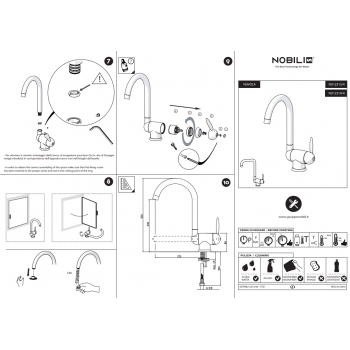 Nobili miscelatore lavello cucina sottofinestra Nuvola Ovetto NU12513/4CR