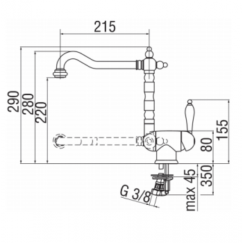 Nobili mischer Spüle Küche unter fenester Flag LV00113/70CR