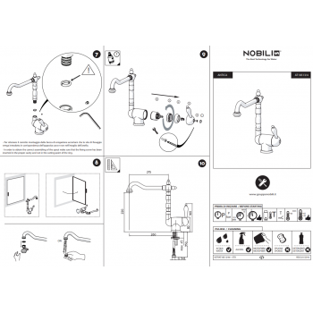 Nobili miscelatore lavello cucina sottofinestra Antica AT18513/4CR