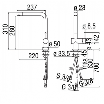 Nobili mischer Spüle Küche unter fenester BPLV113CR