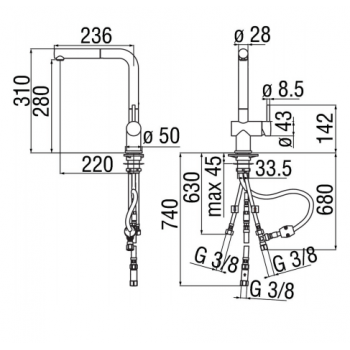 Nobili mischer Niederdruck Spüle Küche BPLV113CR