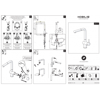 Nobili miscelatore bassa pressione lavello cucina con doccia estraibile BPLV117/1CR