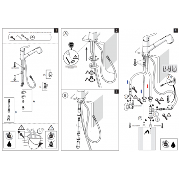 Nobili miscelatore bassa pressione lavello cucina con doccia estraibile BP16117/--JCR