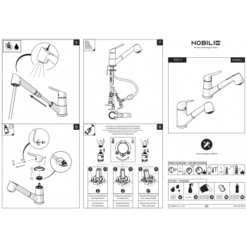 Nobili miscelatore bassa pressione lavello cucina con doccia estraibile BP16117/--JCR