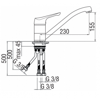 Nobili miscelatore bassa pressione lavello cucina con bocca girevole BP11113/1-SCR