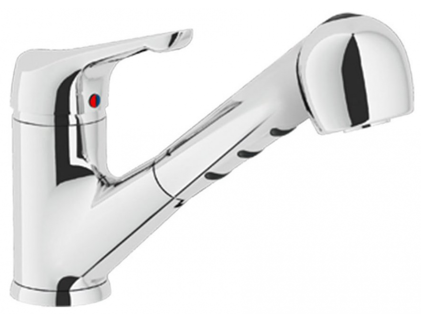 Nobili miscelatore bassa pressione lavello cucina con doccia estraibile BP11117/5-SCR