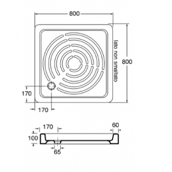 AZZURRA CERAMICA PIATTO DOCCIA 80X80 GIOVE