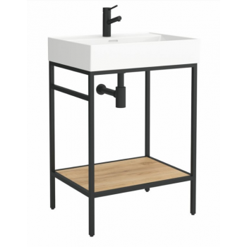 Mobile bagno filomuro da 600 in rovere con lavabo Veneto