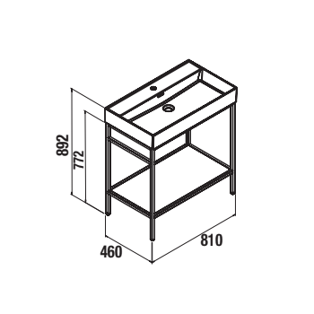 Badezimmer Badmöbel 60 cm aus eiche hell mit Waschtisch