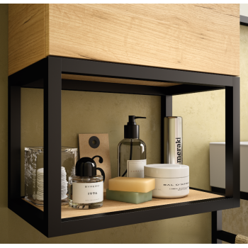 Mobile bagno a terra da 120 cm in rovere chiaro con lavabo Veneto a due fori