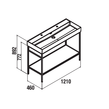 Mobile bagno a terra da 120 cm in rovere chiaro con lavabo Veneto a due fori