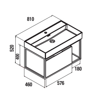 Badezimmer Badmöbel 120 cm aus eiche hell mit Waschtisch Veneto 2 loch