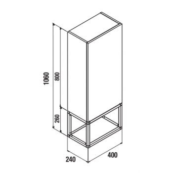 Mobile bagno sospeso da 80 cm in rovere chiaro con lavabo Veneto 610