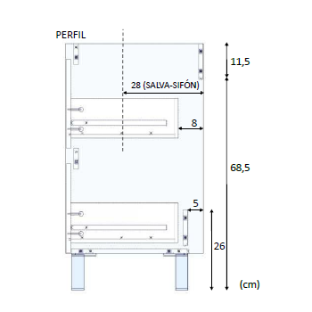 Composizione bagno da 80 cm con mobile bagno sospeso colore Nordik, specchio e lavabo