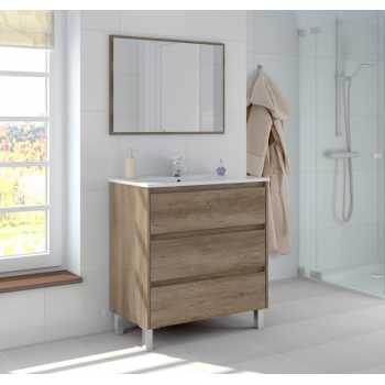 Badzusammensetzung 80 cm mit Nordik badmöbel, spiegel und waschtisch