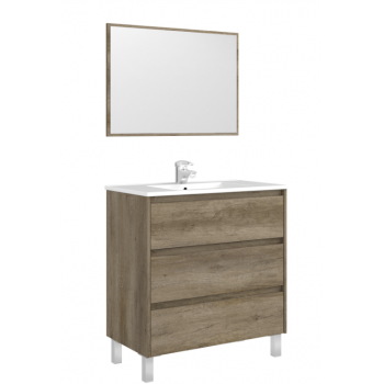 Badzusammensetzung 80 cm mit Nordik badmöbel, spiegel und waschtisch