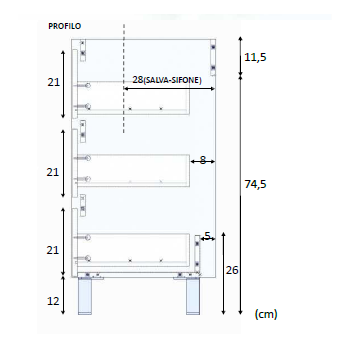 Badzusammensetzung 80 cm mit Nordik badmöbel, spiegel und waschtisch