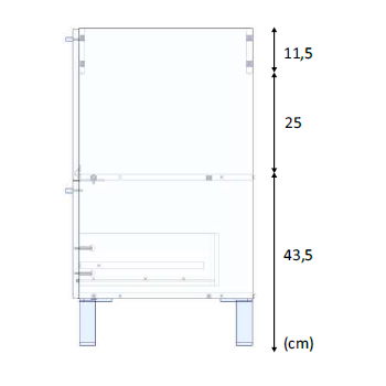 Mobile bagno a terra 80 cm grigio cenere con specchio