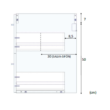 Badezimmerschrank auf dem boden Aktivia 80 cm Glänzend weiß mit spiegel