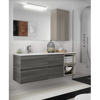 Aufgehängt Badezimmerschrank 200 cm Elsass mit spiegel