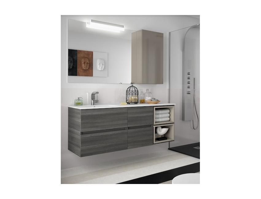 Mobile bagno sospeso 60 cm color alsazia con specchio