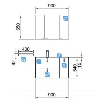 Aufgehängt Badezimmerschrank 200 cm glänzend grau mit spiegel