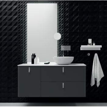 Mobile bagno sospeso 120 cm antracite opaco con specchio