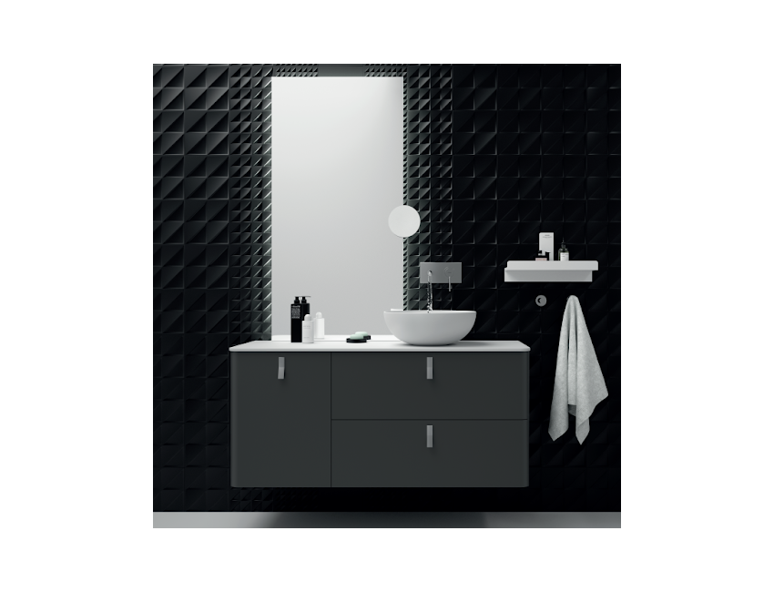 Mobile bagno sospeso 120 cm antracite opaco con specchio