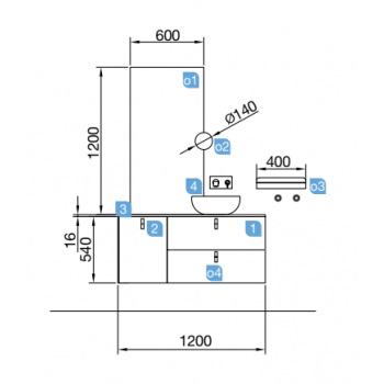 Aufgehängt Badezimmerschrank 90 cm anthrazit opak mit spiegel