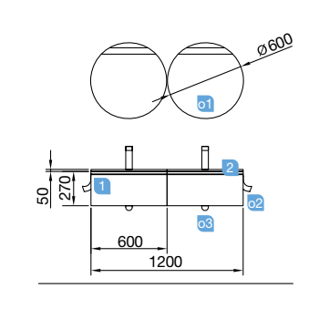 Mobile bagno sospeso 120 cm colore naturale con specchio