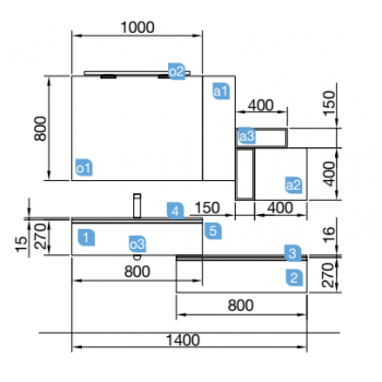 Aufgehängt Badezimmerschrank 200 cm glänzend grau mit spiegel