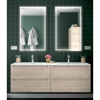 Aufgehängt Badezimmerschrank 160 cm natürliche farbe mit spiegel