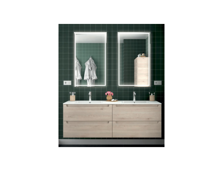 Aufgehängt Badezimmerschrank 160 cm natürliche farbe mit spiegel