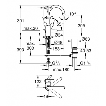 Grohe Miscelatore monocomando per lavabo Taglia L Eurostyle Cosmopolitan 23043002