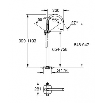 Grohe Grandera Miscelatore monocomando per vasca-doccia a pavimento 23318000