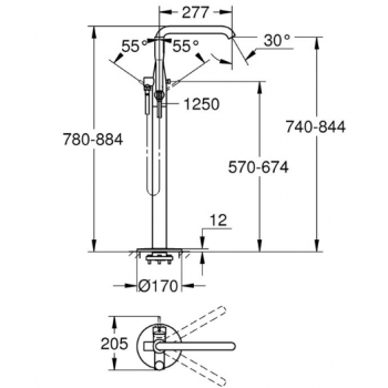 Grohe Essence Miscelatore monocomando per vasca-doccia a pavimento 23491001