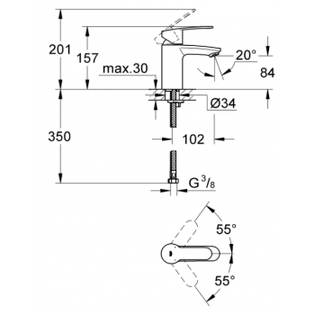Grohe Miscelatore monocomando per Lavabo Eurostyle Cosmopolitan 3246820E