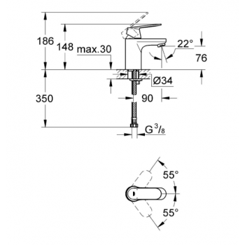 Grohe Miscelatore monocomando Eurosmart Cosmopolitan per Lavabo 32824000