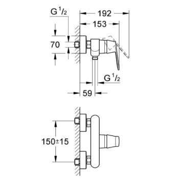 Grohe Miscelatore monocomando Eurosmart Cosmopolitan per doccia 32837000
