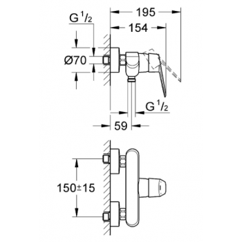 Grohe Miscelatore monocomando Eurodisc Cosmopolitan per doccia 33569002