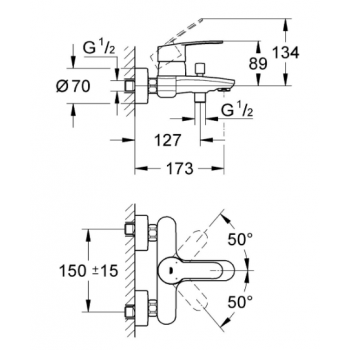 Grohe Miscelatore monocomando Eurostyle Cosmopolitan per vasca-doccia 33591002