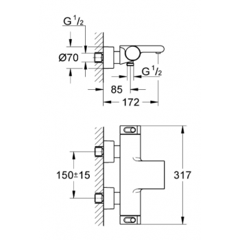 Grohe Miscelatore termostatico Grohtherm 2000 per vasca/doccia 34174001