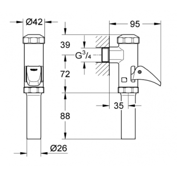 Grohe Flussometro totalmente automatico per WC 37141000